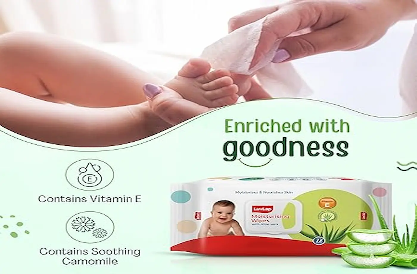 LuvLap Moisturising Wipes with Aloe Vera Lid 2