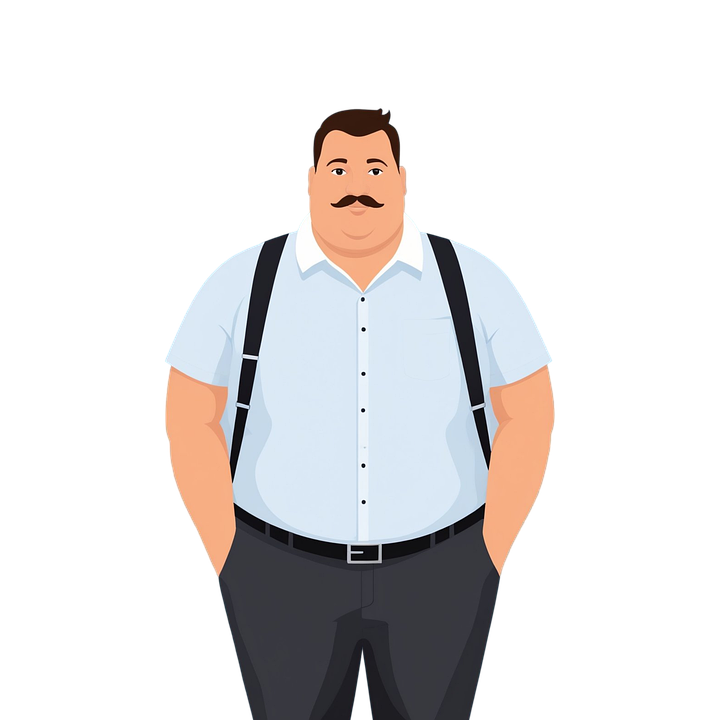 Obese Person with thick neck