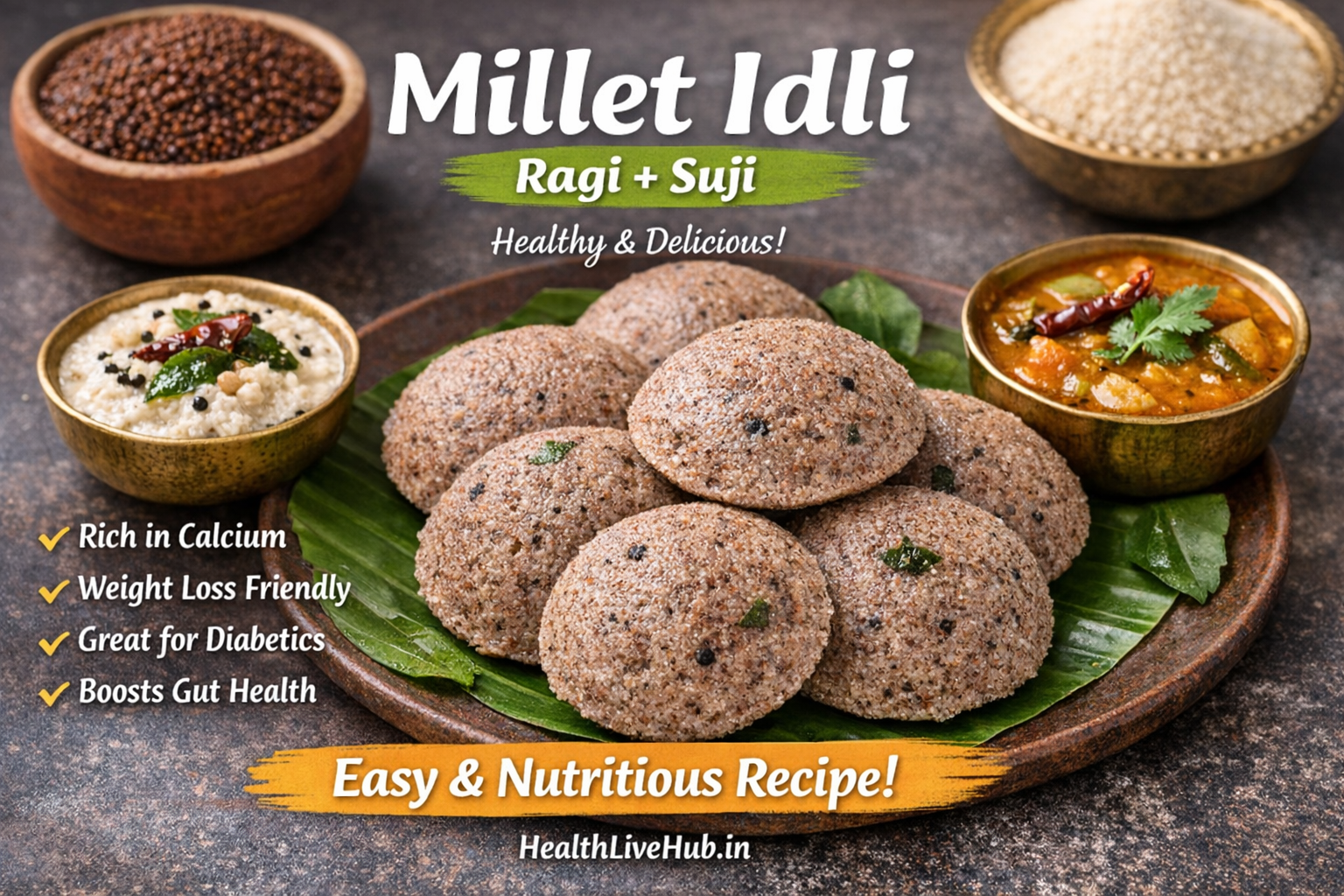 You are currently viewing Soft & Nutritious Millet Idli Recipe (Ragi + Suji) – A Healthy South Indian Twist