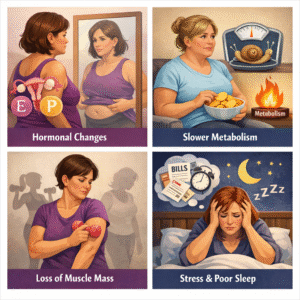 Reasons women gain weight after 40